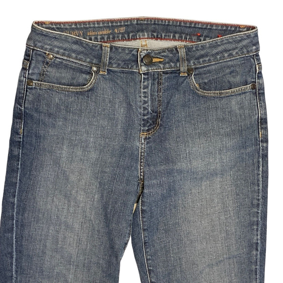 Talbots Women's Curvy Jeans Size 4/27 Blue Denim Medium Wash Slim Ankle 90s Y2K - Picture 2 of 9